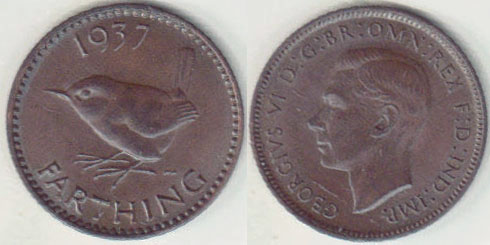 1937 Great Britain Farthing (aUnc) A002719